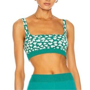 NAGNATA Twin Flame Bralet Jade and Cream Teal White Heart Bralette XS x small